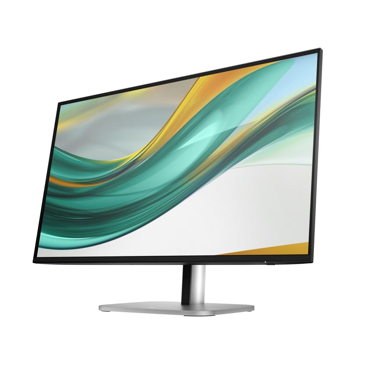 Monitor HP Pro 527pf S5 B28F5UT, przeznaczony do biura, wyposażono w ekran IPS i rozdzielczość Full HD (1920x1080) Przód monitora HP Pro 527pf S5 B28F5UT obróconego do lewej strony