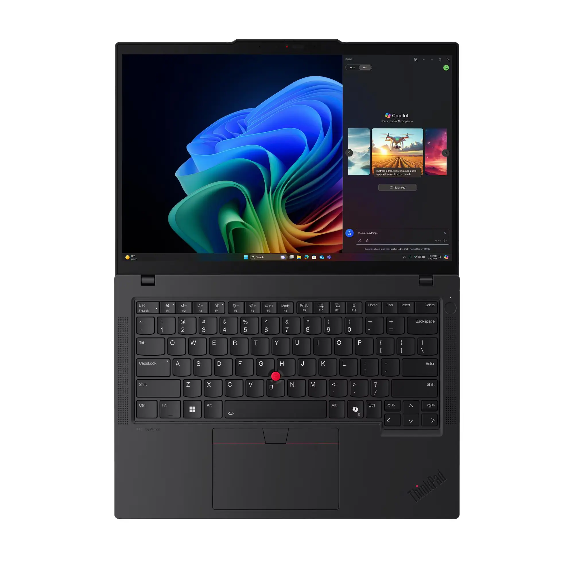 Na grafice widać czarnego otwartego laptopa rozłożonego na płasko