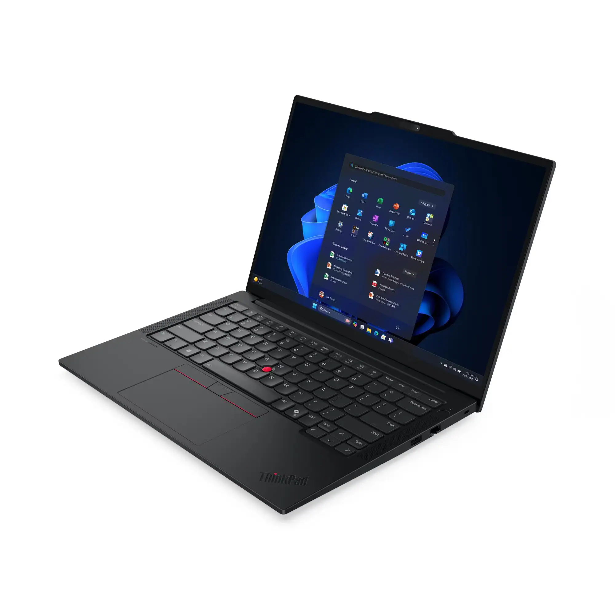 Zdjęcie pokazuje czarnego otwartego laptopa.