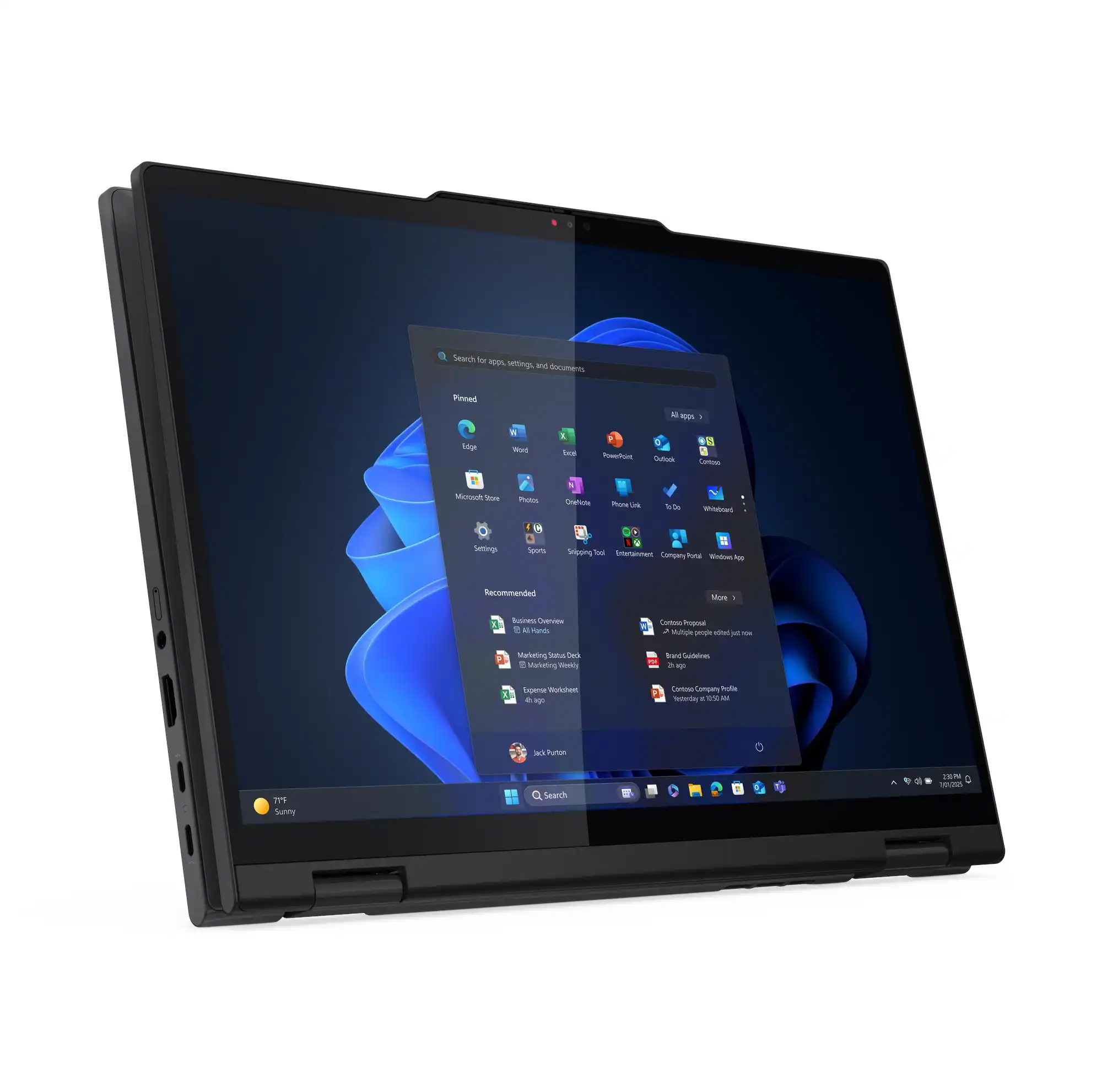 Na grafice widać czarny tablet